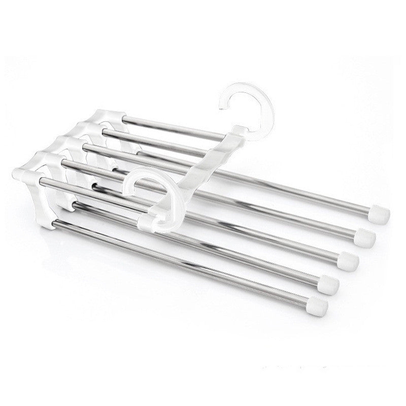 5 In 1 Wardrobe Hanger Multi-functional Clothes Hangers Pants Stainless Steel Ma